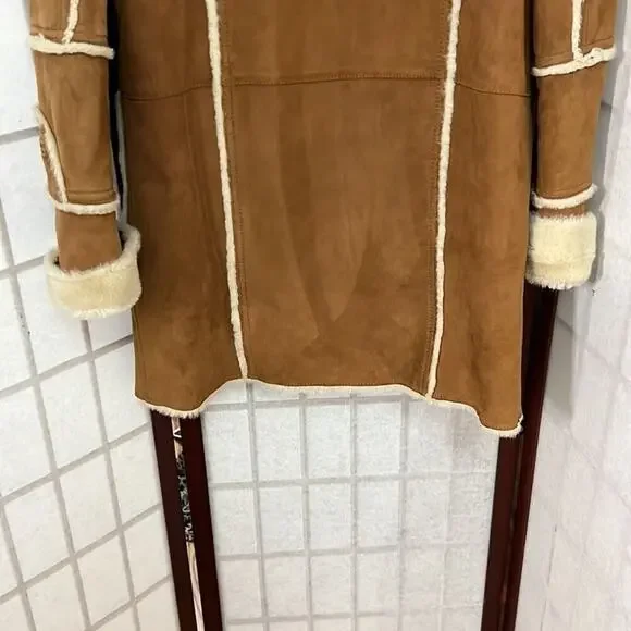 UGG AUSTRALIA LEATHER SHERLING COAT SIZE XS - Picture 3 of 8